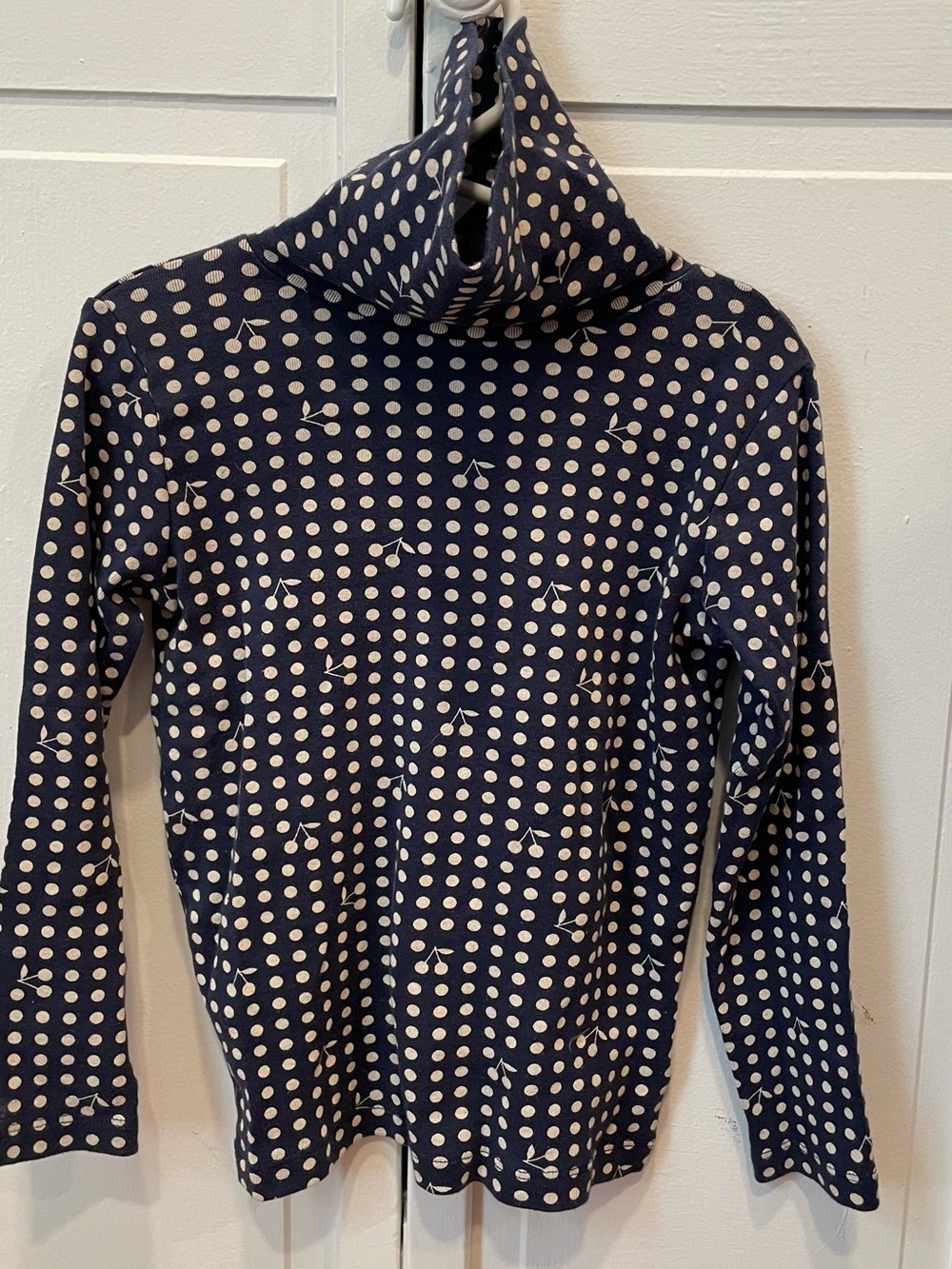 Bonpoint Navy and White Polka Dot Knit Top
